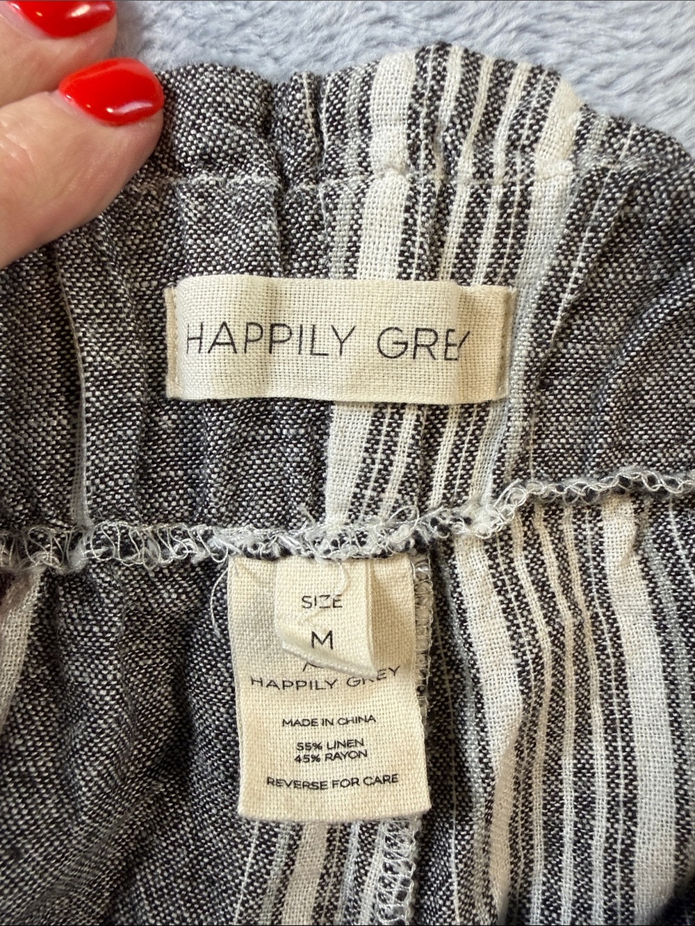 Happily Grey Women's Wide-Leg Striped Pants - Black & Cream #3137